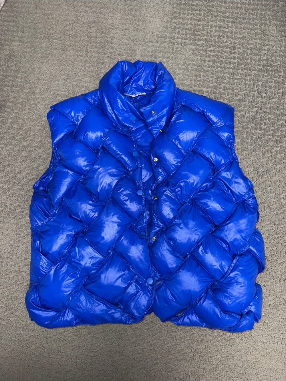 BUCKETLIST Shiny Royal Blue Puffer Vest